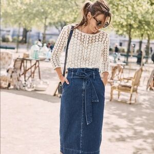 Boden Arabella Flower Lace Top Daisy 8 White